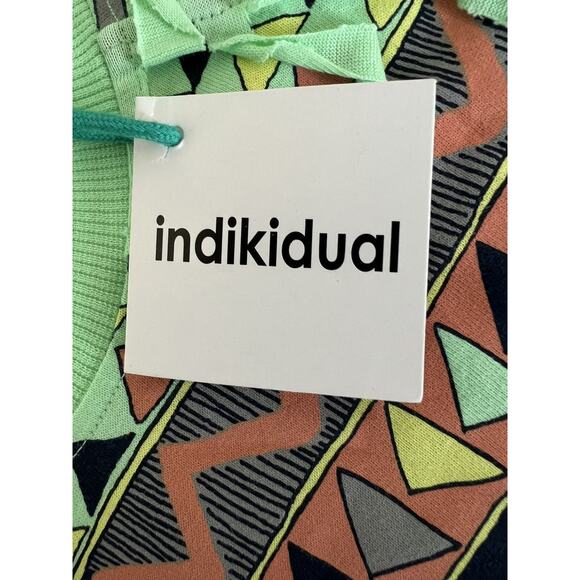 Indikidual Fringe Tee Kids 6/7Y Green Chili Patterned Short Sleeve - Picture 3 of 10